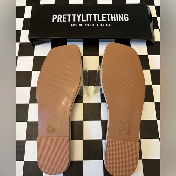 NEW PRETTY LITTLE THING NUDE CLEAR SANDALS SIZE 8 (UK 6) - Picture 7 of 10